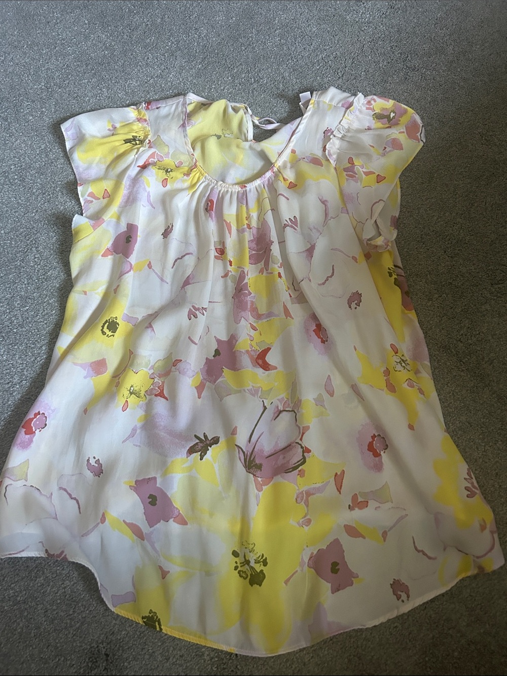 LC Lauren Conrad Yellow and Pink Floral top